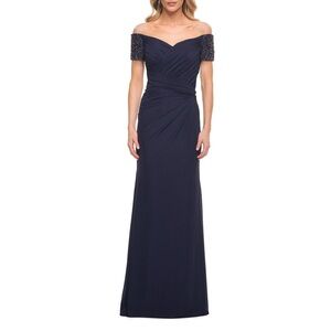 La Femme Navy Gown Size 12 Nwot
